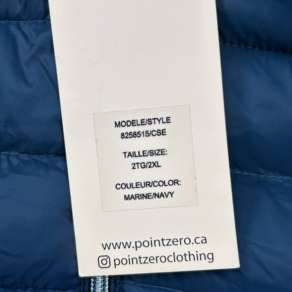 Point Zero Ultralight Packable Puffer Jacket blue Navy Women’s size  2XL NWT - Picture 12 of 16